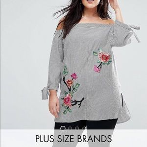 Off the shoulder floral tunic